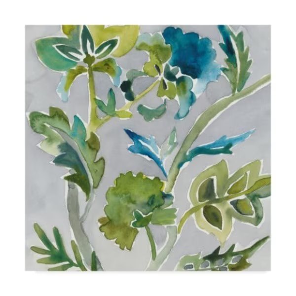 Chariklia Zarris 'Batik Vines I' Canvas Art, 14x14, Trademark Fine Art, Mfr#: WAG08957-C1414GG